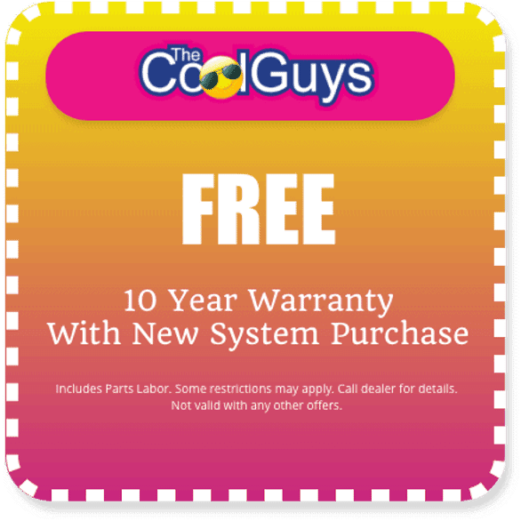 A free 1 0 year warranty with new system purchase.